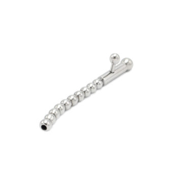 Hollow Penis Plug 2 Removable Nobs Curved