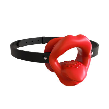 Vibrating Mouth Gag Silicone Lips & Tongue